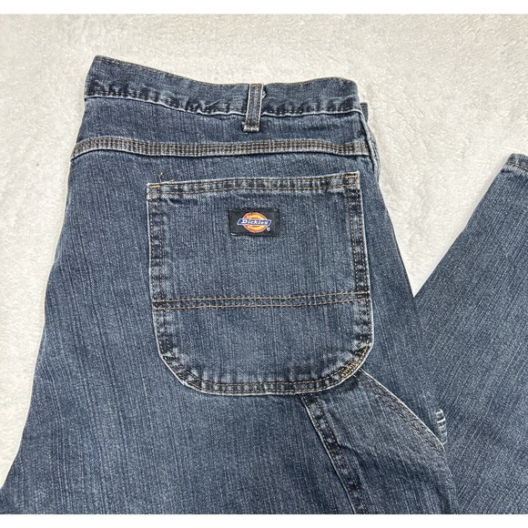 Dickies Mens Carpenter Jeans Size 40x32 Medium Dark Wash Denim - Picture 2 of 14